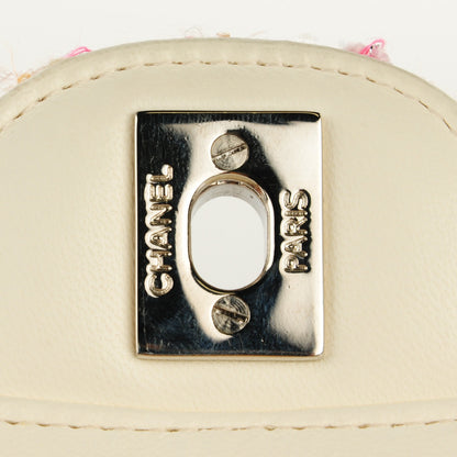 Chanel Tweed Quilted Medium Double Flap Pink Gold 7 of 9