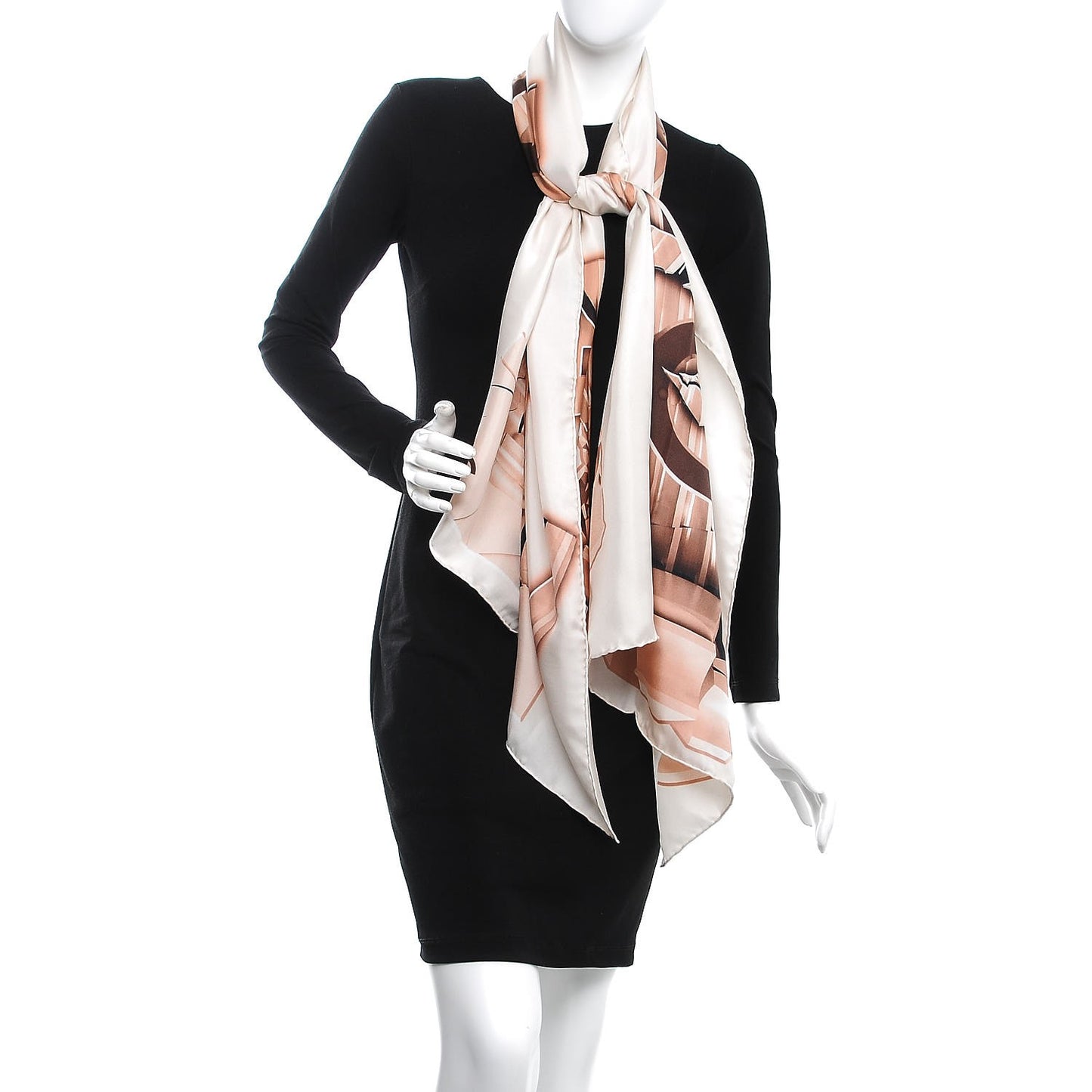 Silk Column Pillar CC Logo Stole White