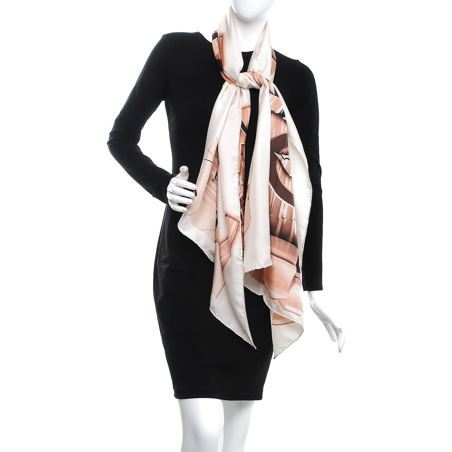 Chanel Silk Column Pillar CC Logo Stole White 2 of 7