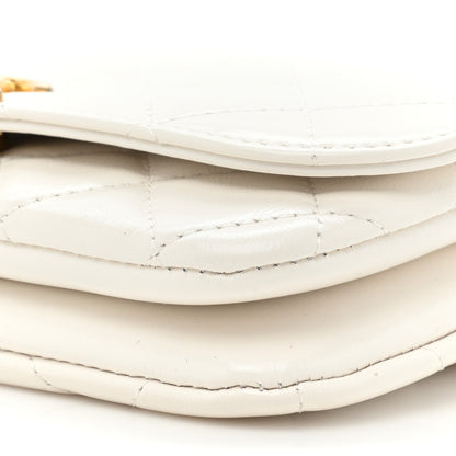 Chanel Shiny Lambskin Flap Clutch With Chain White 8 of 11