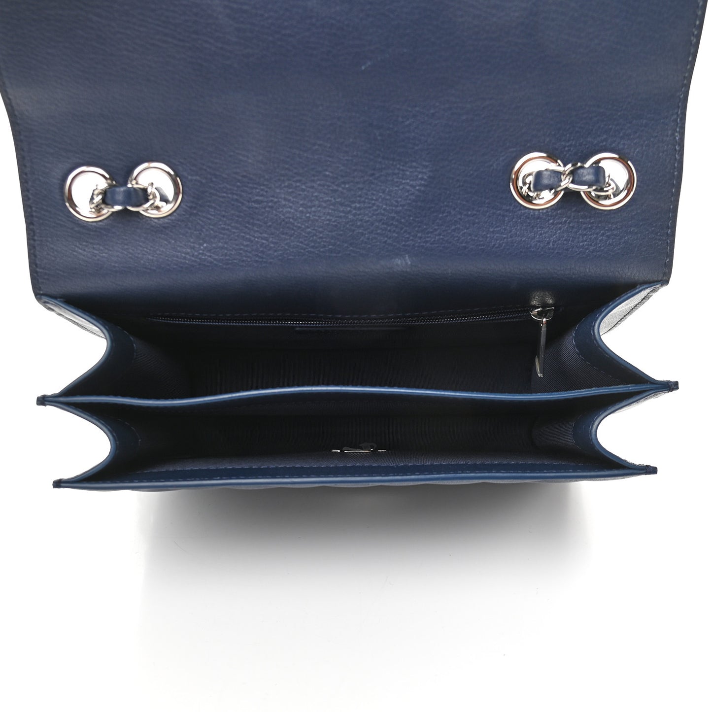 Goatskin Quilted Large CC Box Flap Navy