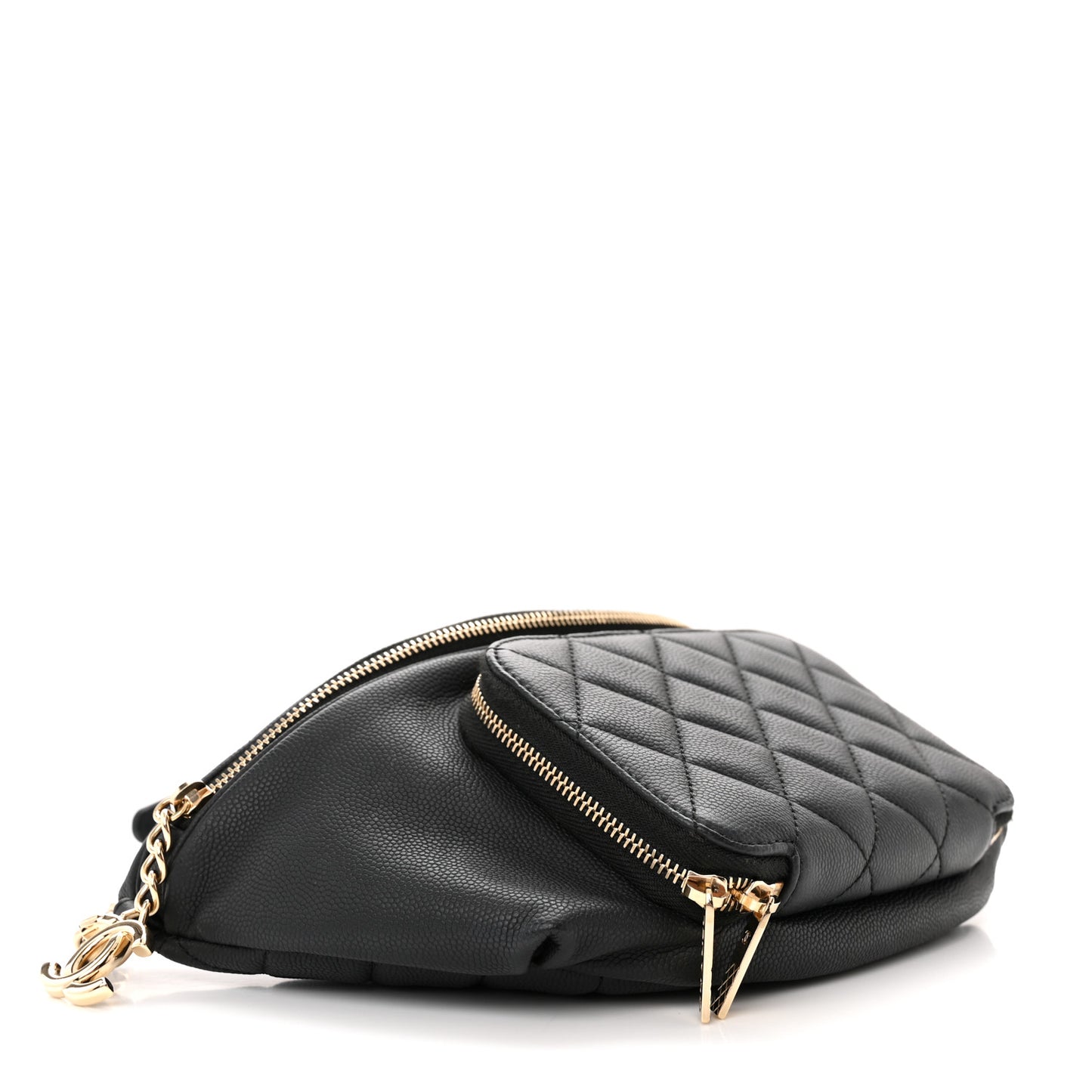 Caviar Quilted Business Affinity Waist Belt Bag Black