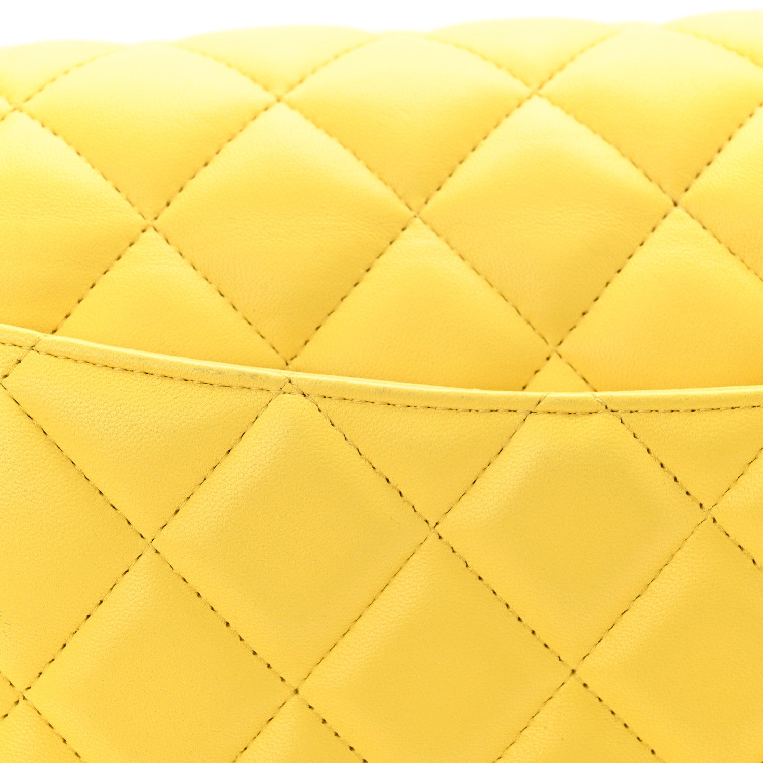 Chanel Lambskin Quilted Jumbo Double Flap Yellow 13 of 18