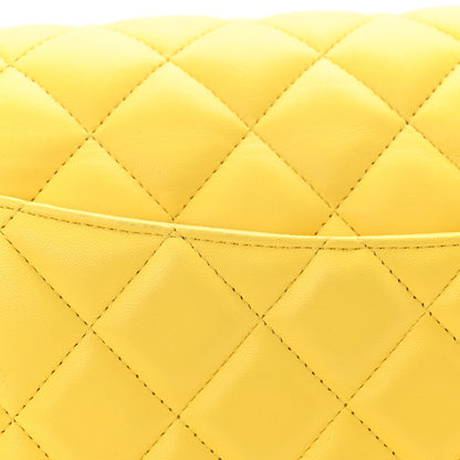 Chanel Lambskin Quilted Jumbo Double Flap Yellow 13 of 18