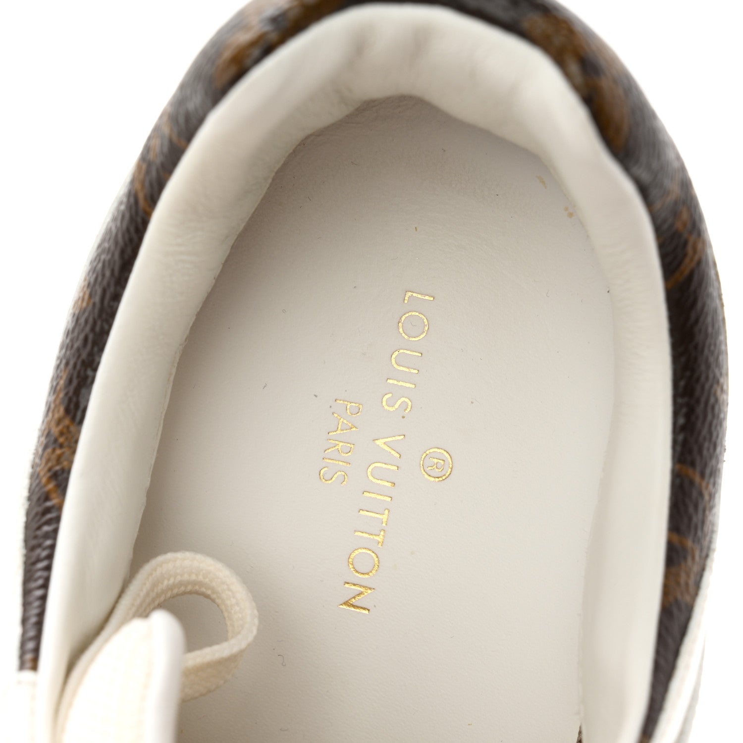 Louis Vuitton Calfskin Monogram Run Away Sneakers 37.5 White 8 of 9