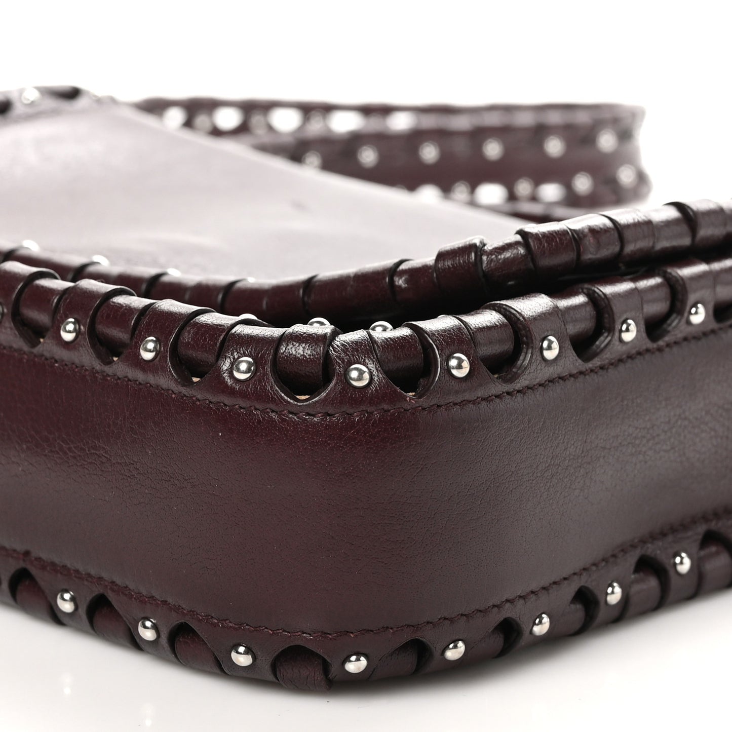 Buffalo Studded Hinge Flap Bag Almandite