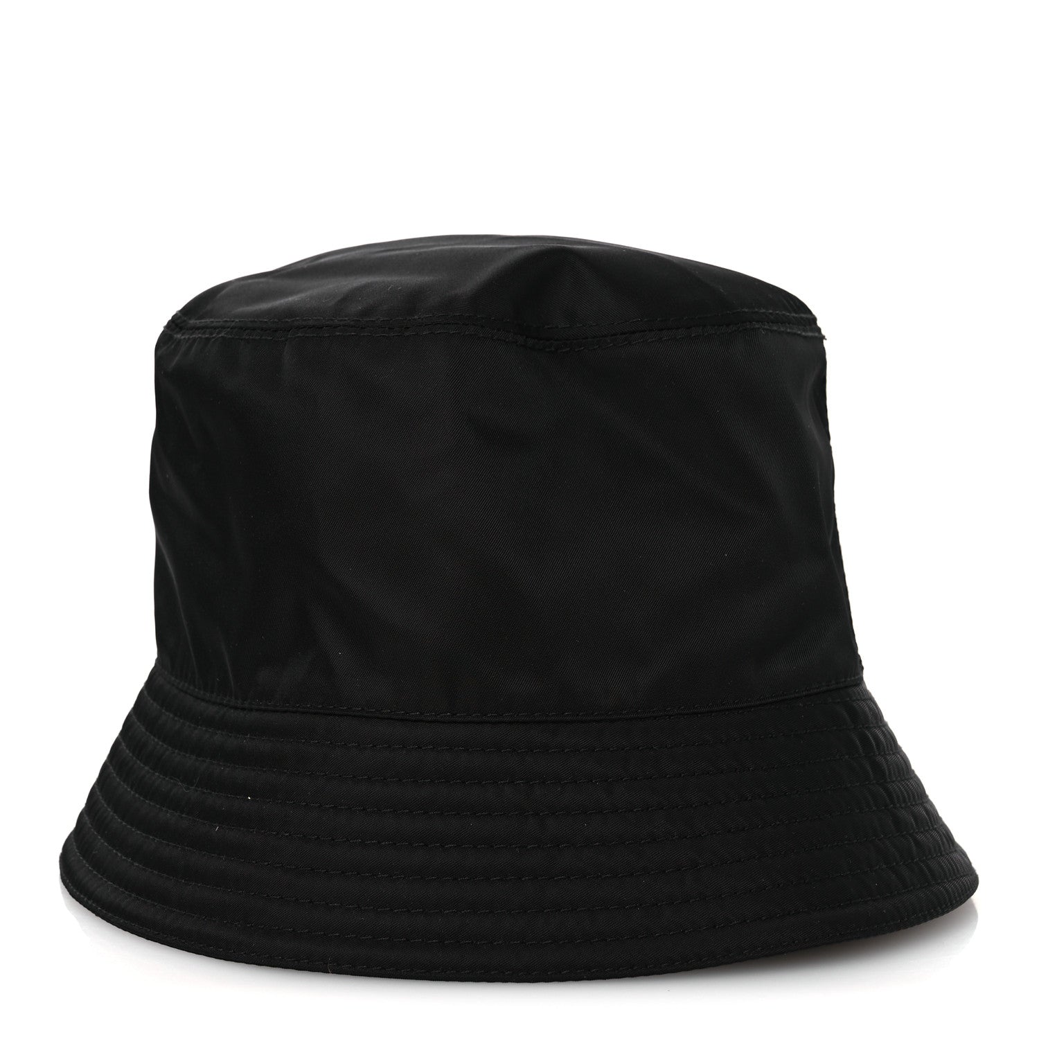 Prada Re-Nylon Metal Triangle Logo Womens Bucket Hat M Black 6 of 8