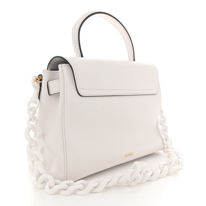 Versace Calfskin Medium La Medusa Top Handle Handbag Optical White 3 of 10
