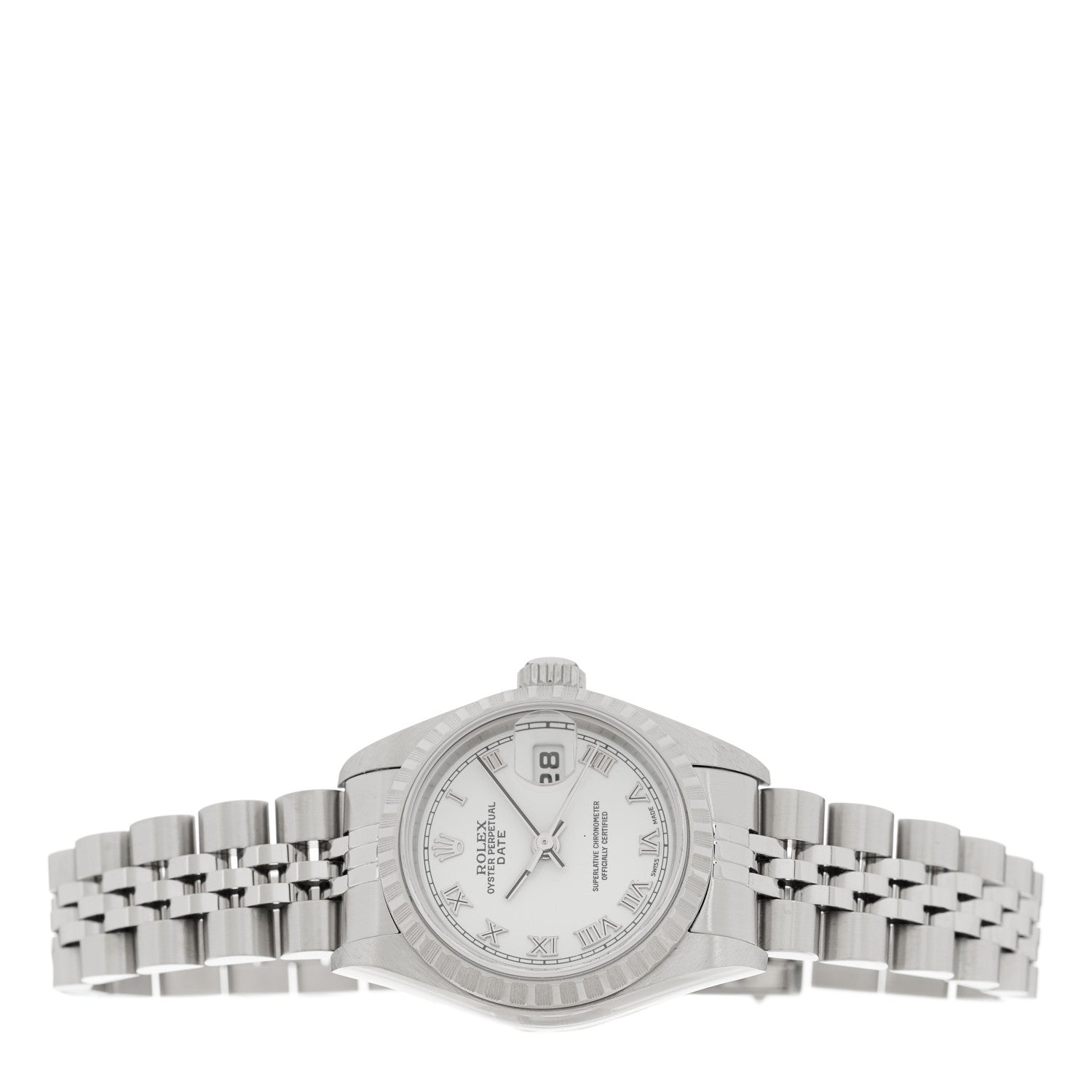 Rolex Stainless Steel 26mm Oyster Perpetual Date Watch White Roman 79240 2 of 5