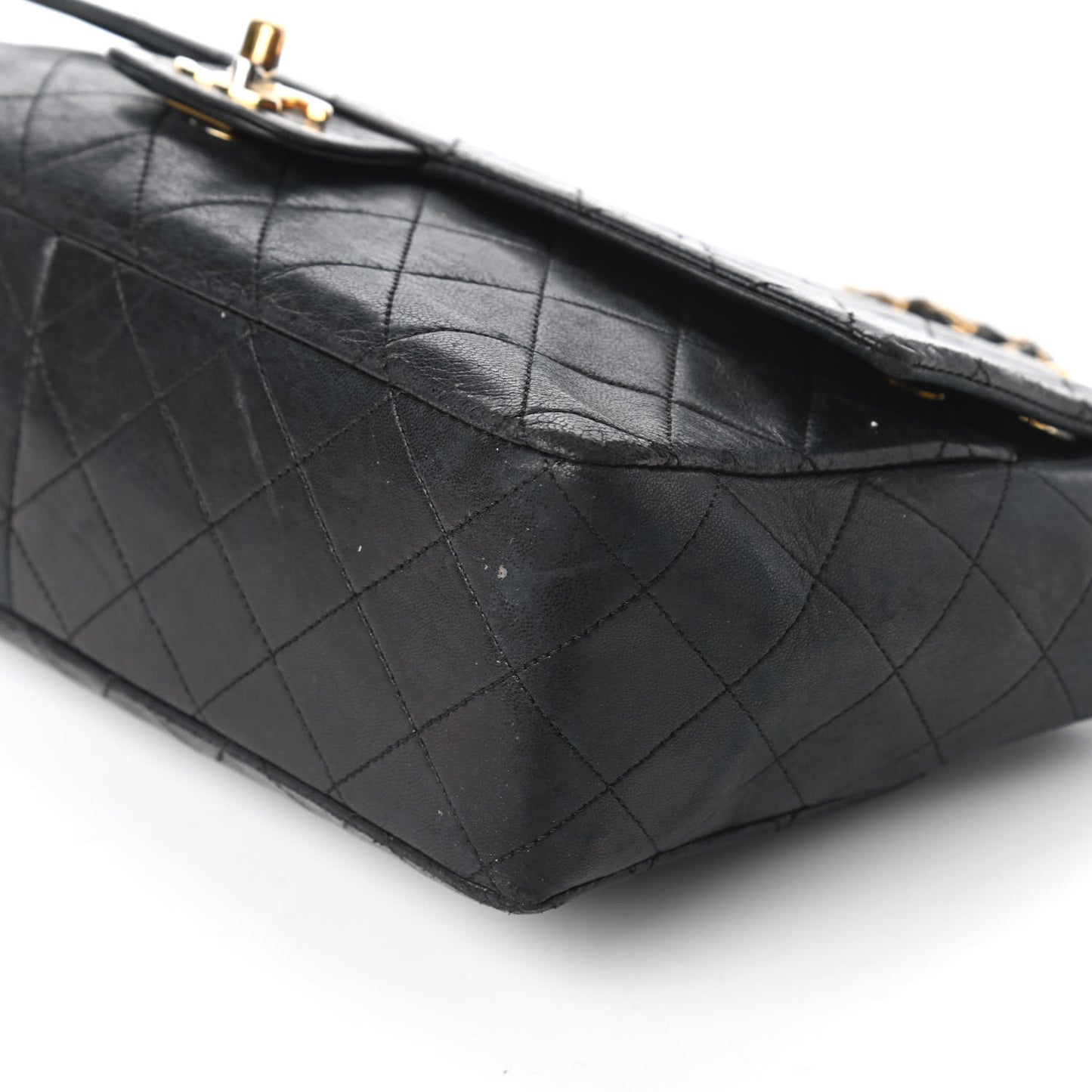 Lambskin Medium Single Flap Black