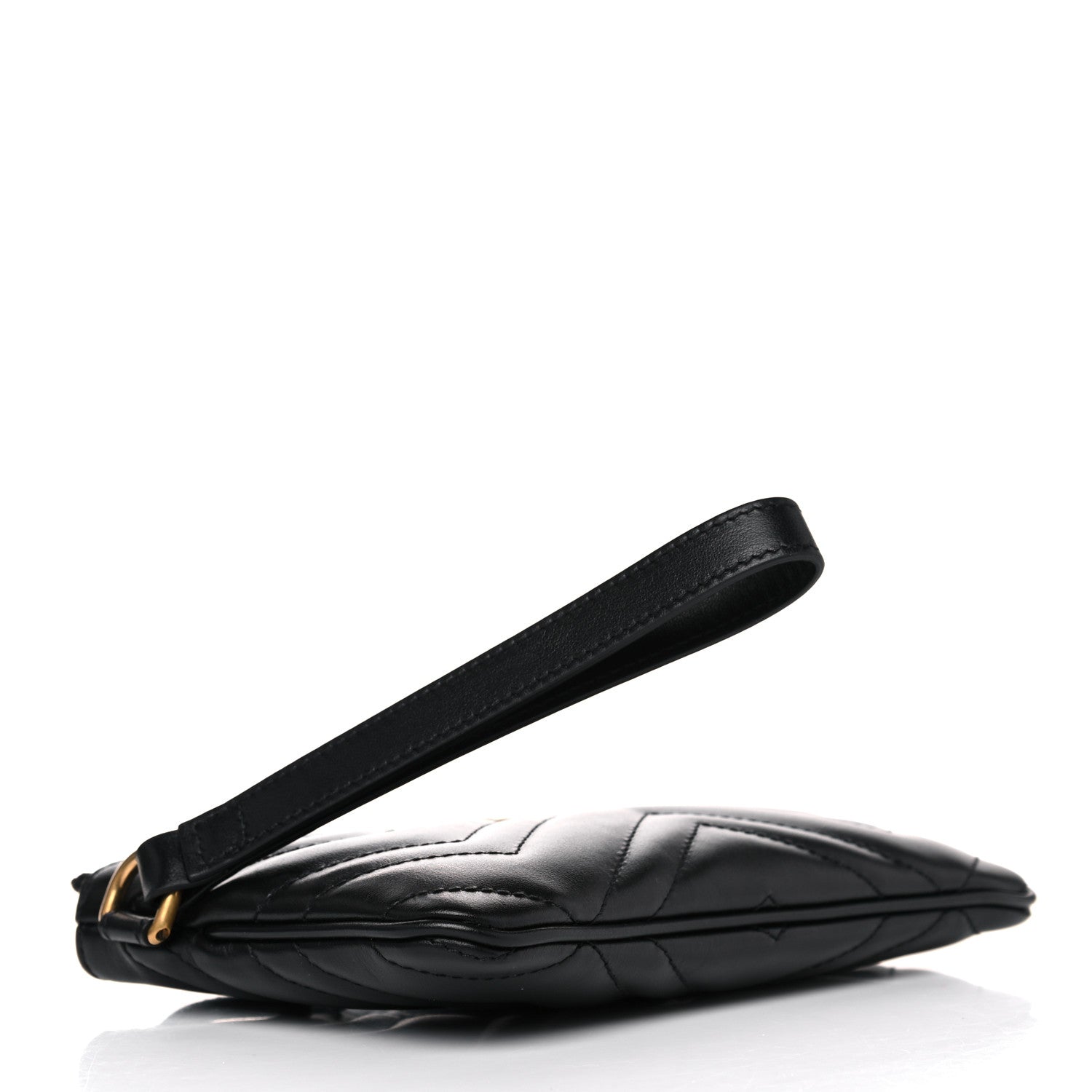 Gucci Calfskin Matelasse GG Marmont Wrist Wallet Black 4 of 10