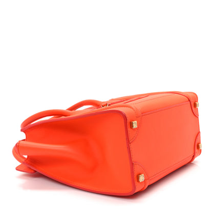 Celine Smooth Calfskin Micro Luggage Bright Orange 4 of 9