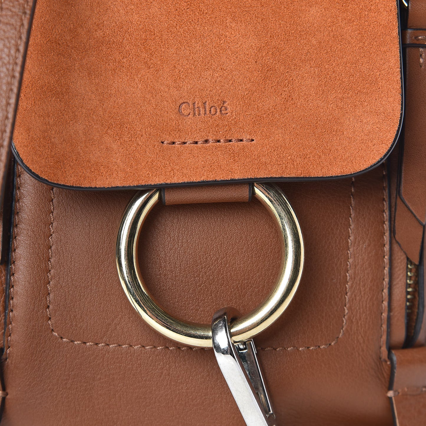 Suede Calfskin Mini Faye Backpack Tan