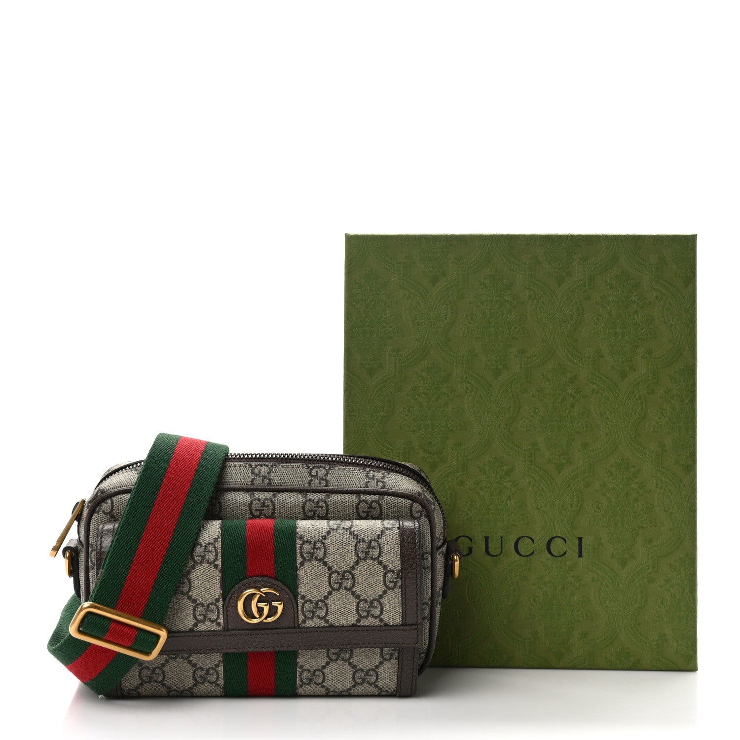Gucci GG Supreme Monogram Web Mini Ophidia Bag Beige Ebony 10 of 10