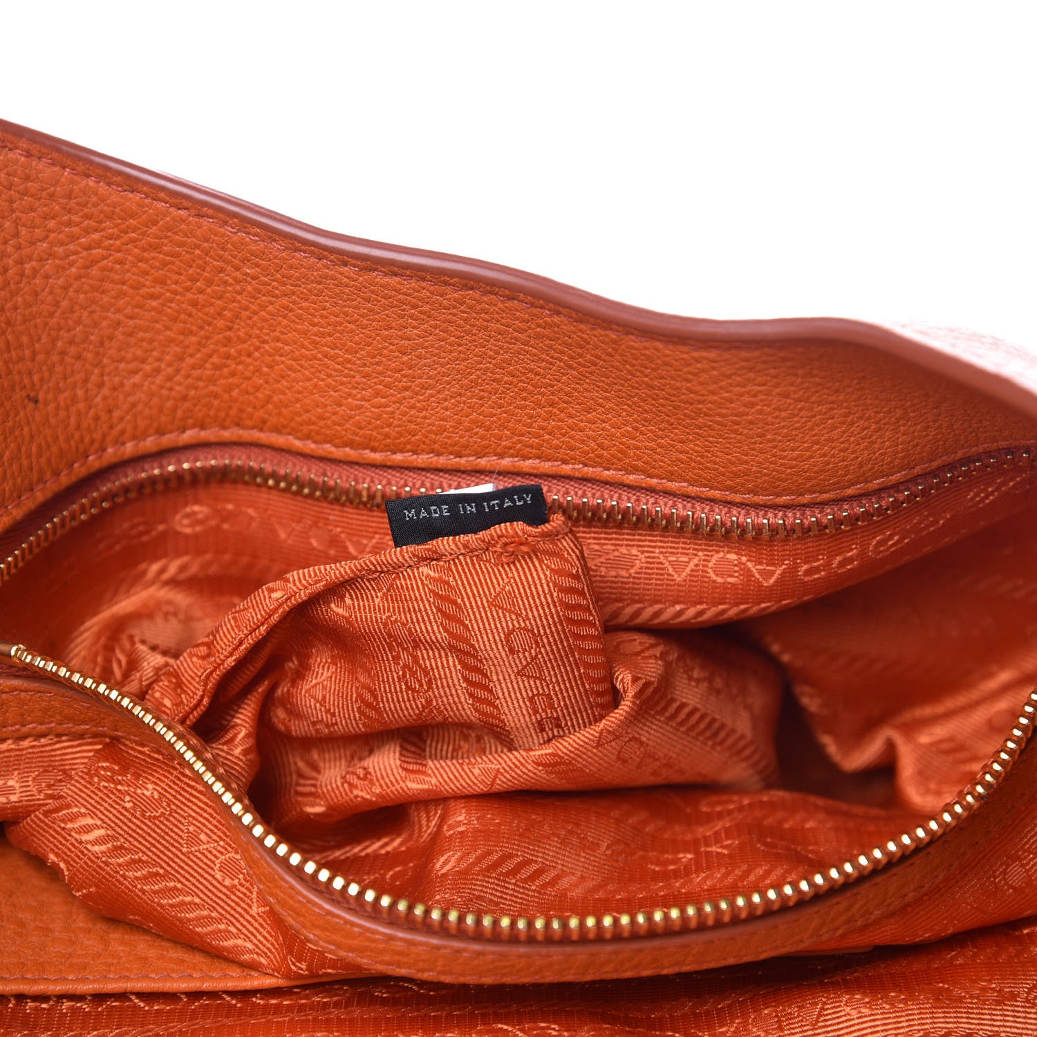 Prada Vitello Daino Shoulder Bag Papaya 7 of 12