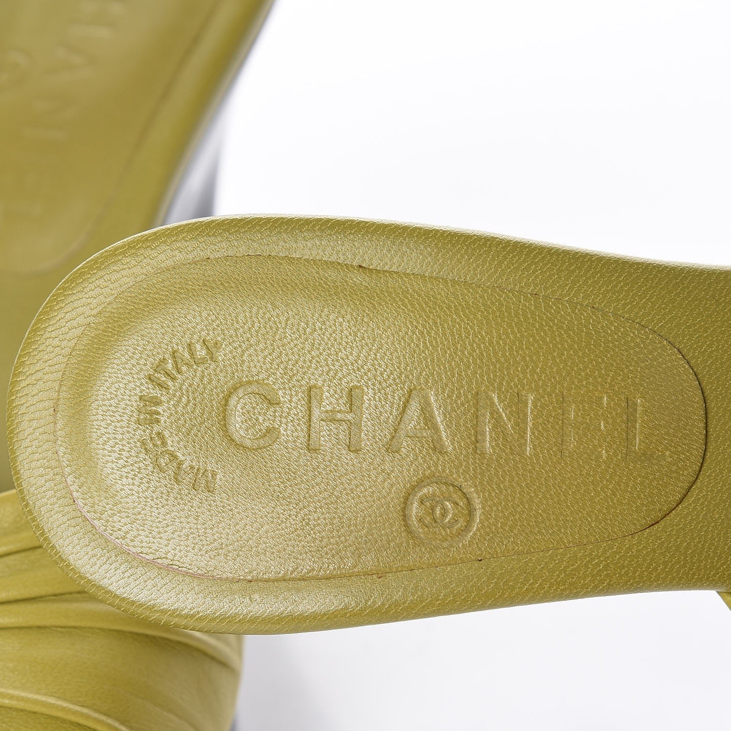 Chanel Lambskin CC Mules 6.5 Green 8 of 10