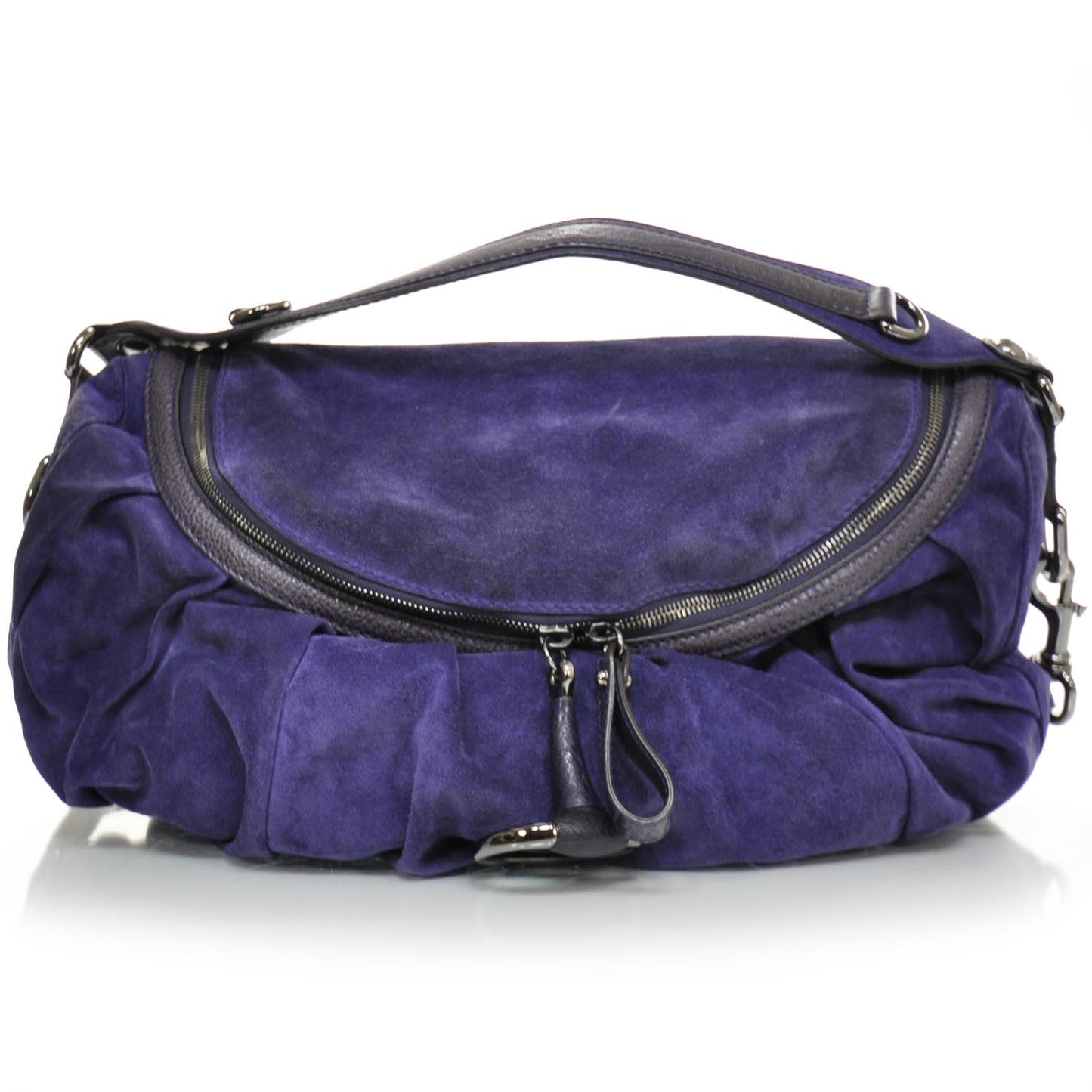Suede Icon Bit Medium Shoulder Bag Purple