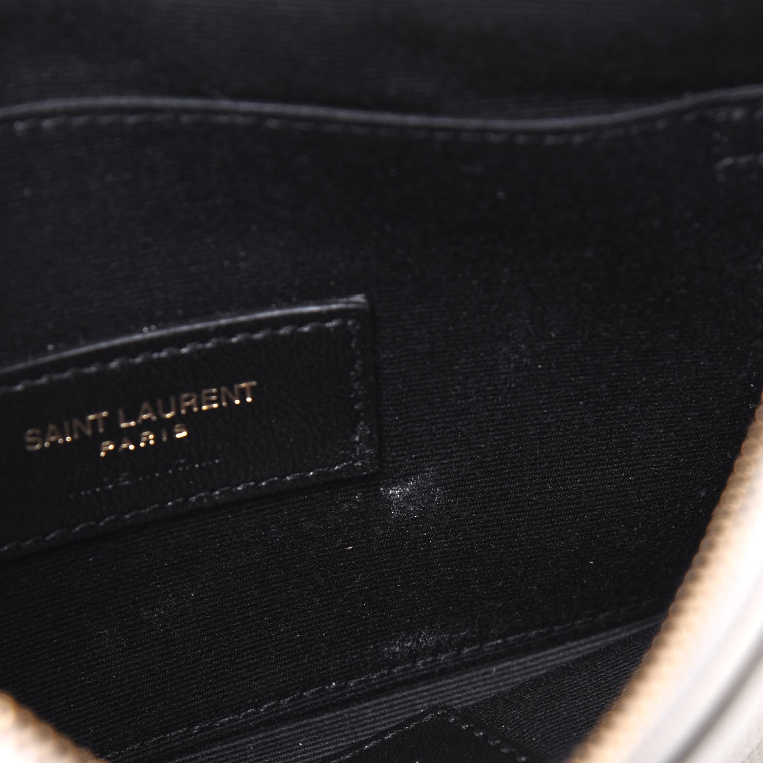 Saint Laurent Grain De Poudre Chevron Monogram Bill Pouch Crema Soft 8 of 13