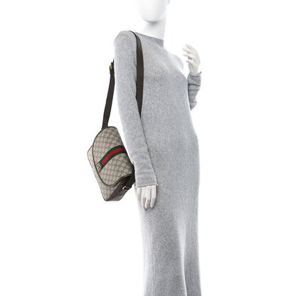 Gucci GG Supreme Monogram Web Small Ophidia Shoulder Bag Brown 2 of 12