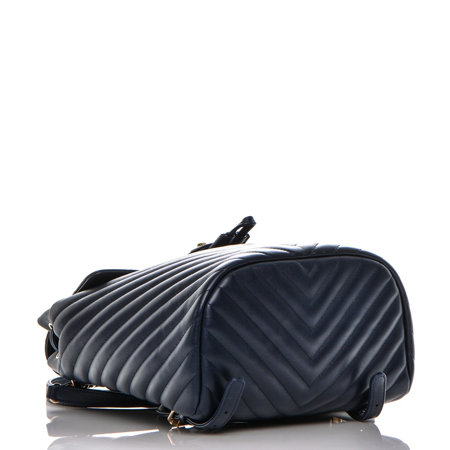 Chanel Calfskin Chevron Quilted Small Urban Spirit Backpack Navy 4 of 7