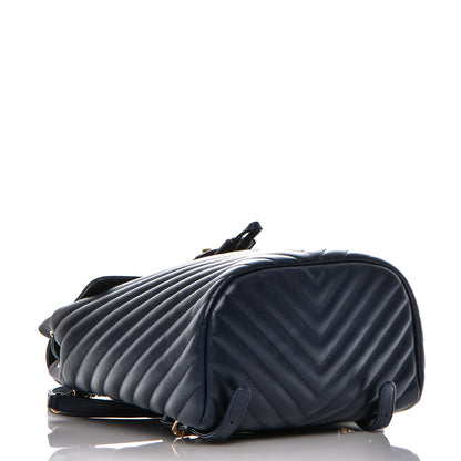 Chanel Calfskin Chevron Quilted Small Urban Spirit Backpack Navy 4 of 7