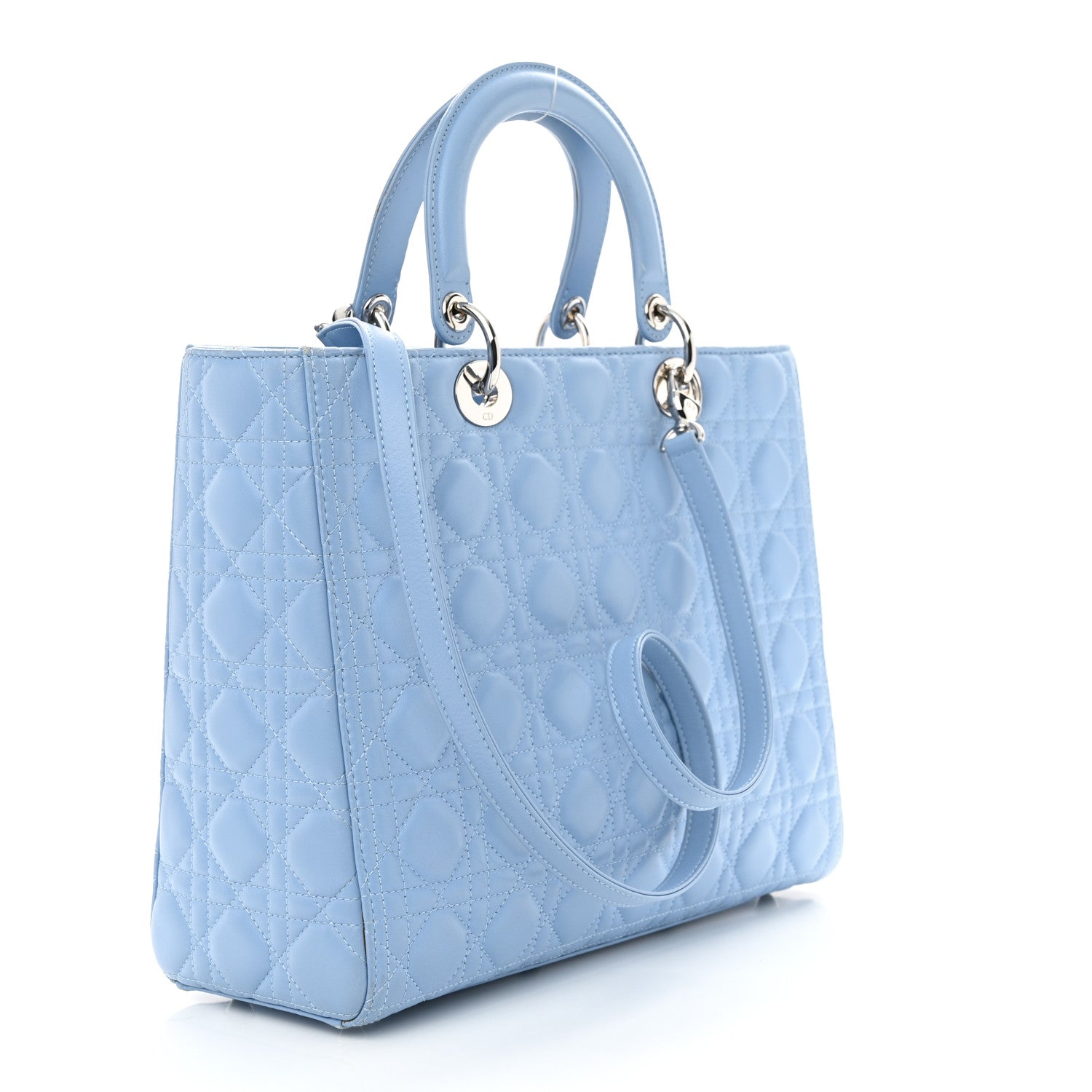 Christian Dior Lambskin Cannage Large Lady Dior Light Blue 3 of 15