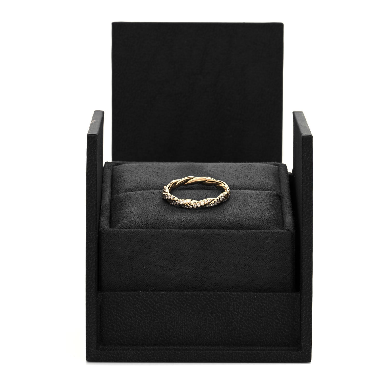 David Yurman 18K Yellow Gold Diamond Pave Flex Ring 51 5.75 5 of 5