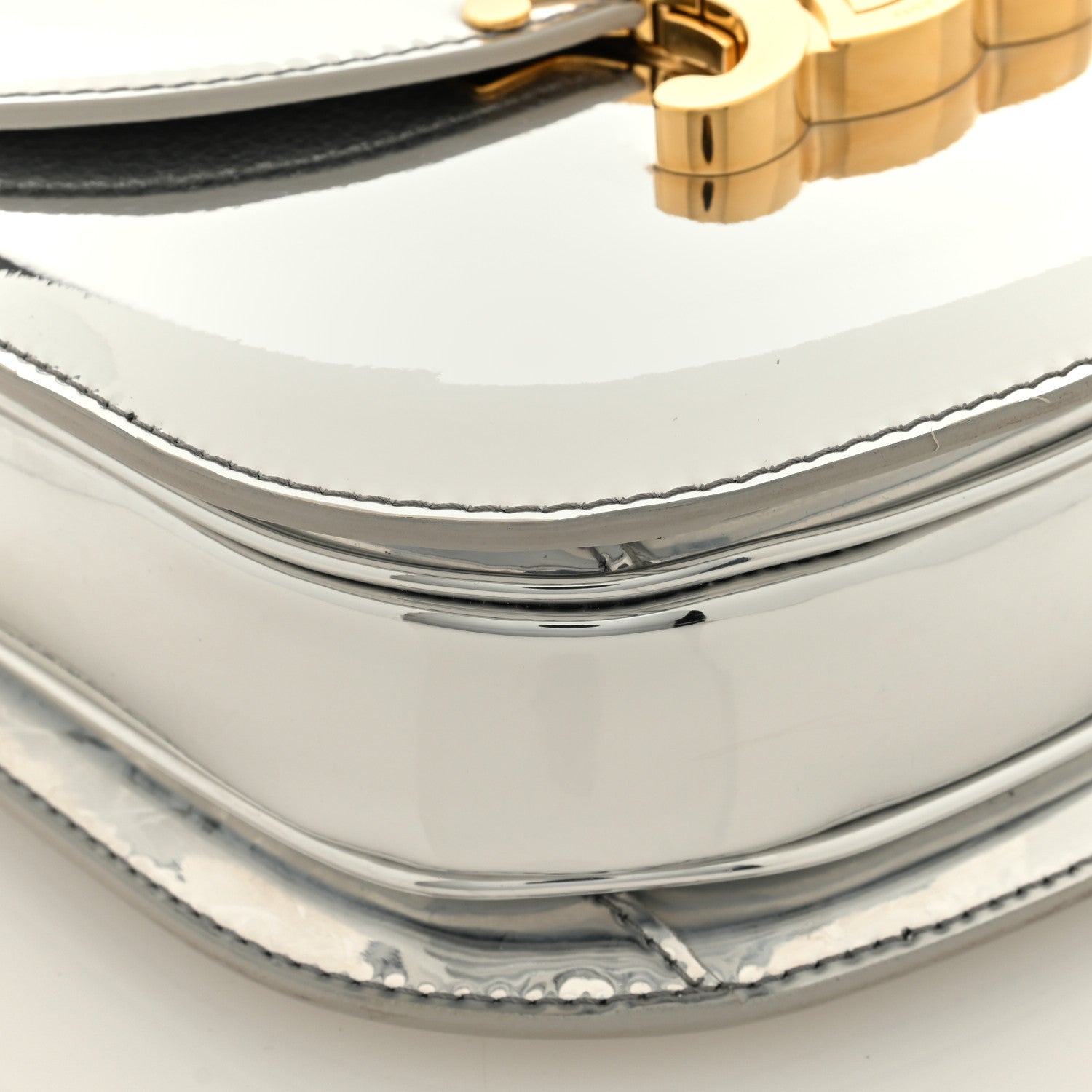 Celine Mirror Calfskin Teen Besace Chain Triomphe Silver 8 of 9