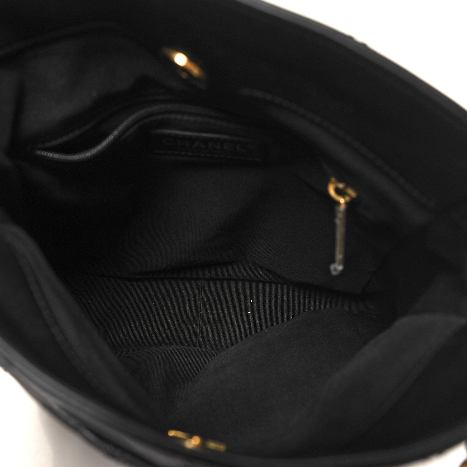 Chanel Calfskin Quilted Drawstring Bucket Bag Black 5 of 10