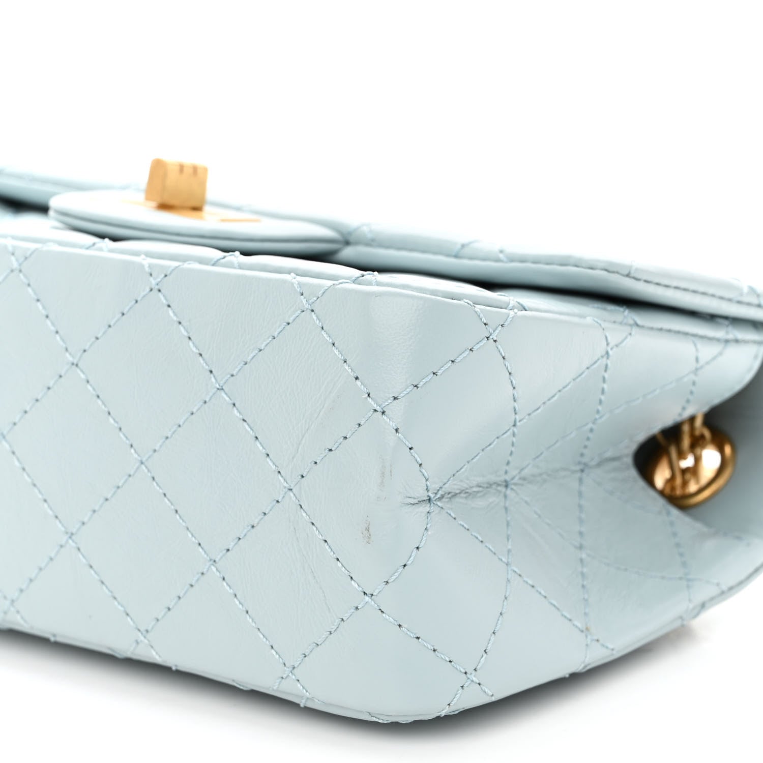 Chanel Aged Calfskin Quilted 2.55 Reissue Mini Flap Light Blue 10 of 10