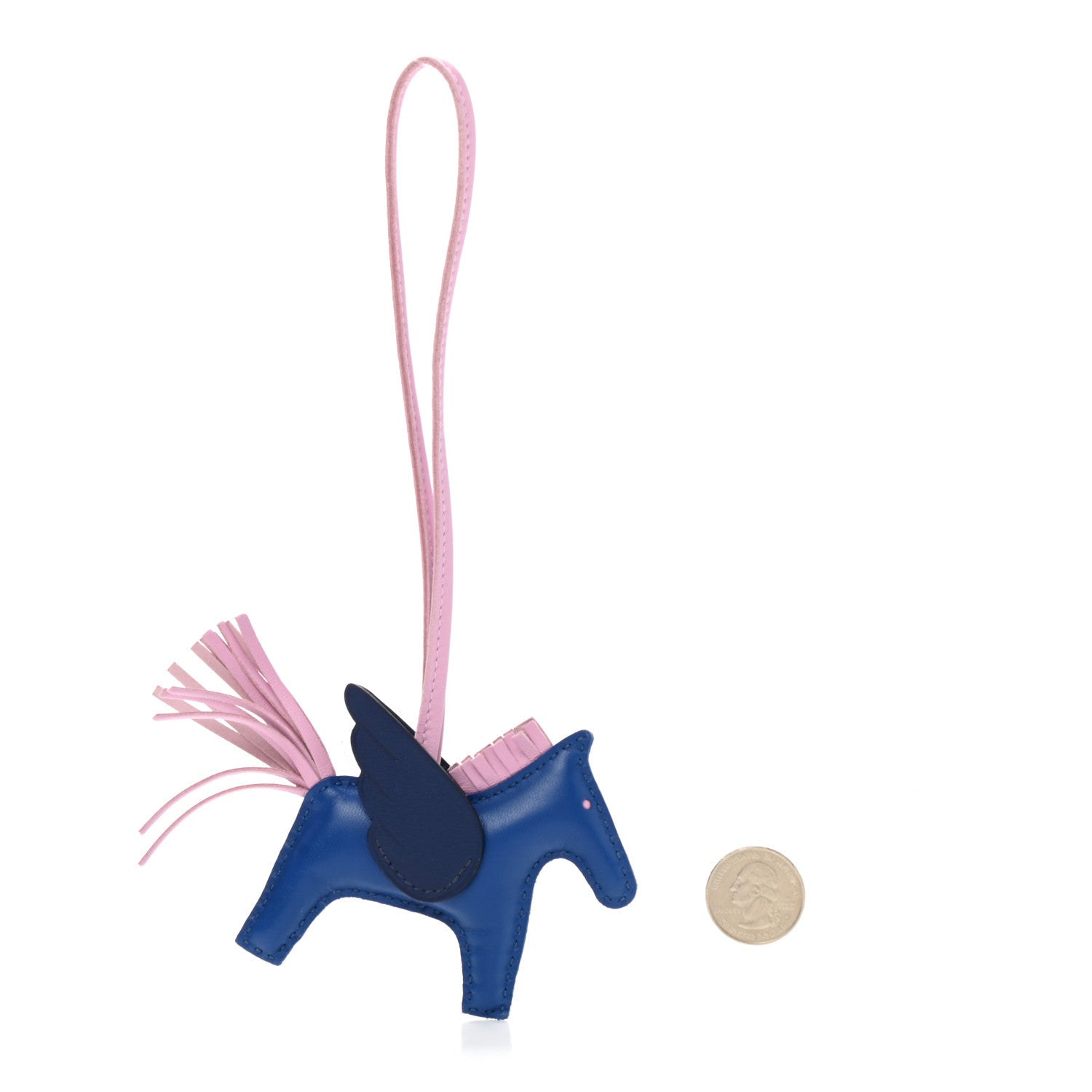 Hermes Milo Lambskin Grigri Rodeo Pegase Horse Bag Charm PM Bleu France Mauve Sylvestre Bleu Saphir 2 of 5