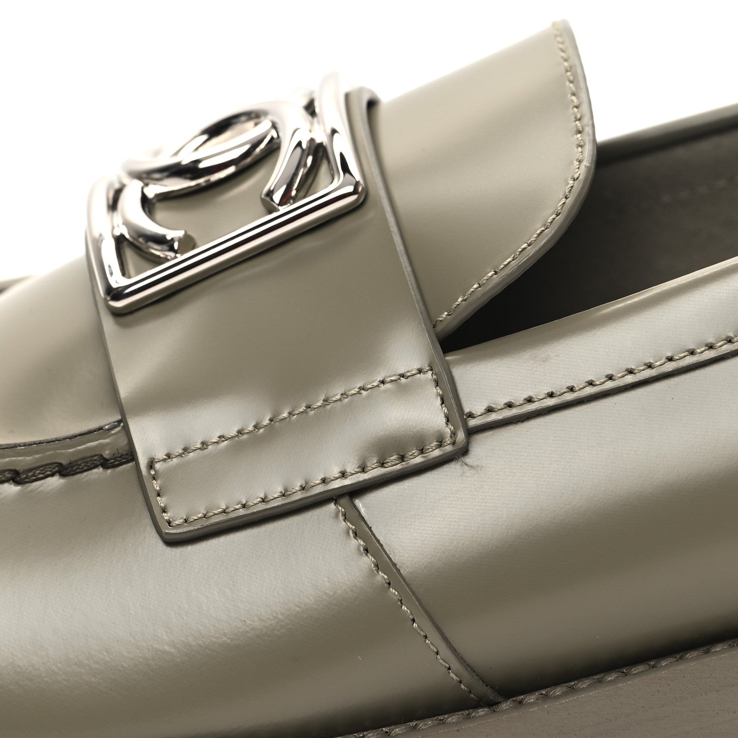 Chanel Calfskin Metal CC Loafers 39 Khaki 9 of 10