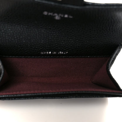 Chanel Caviar Quilted Flap Card Holder Wallet Black 5 of 9