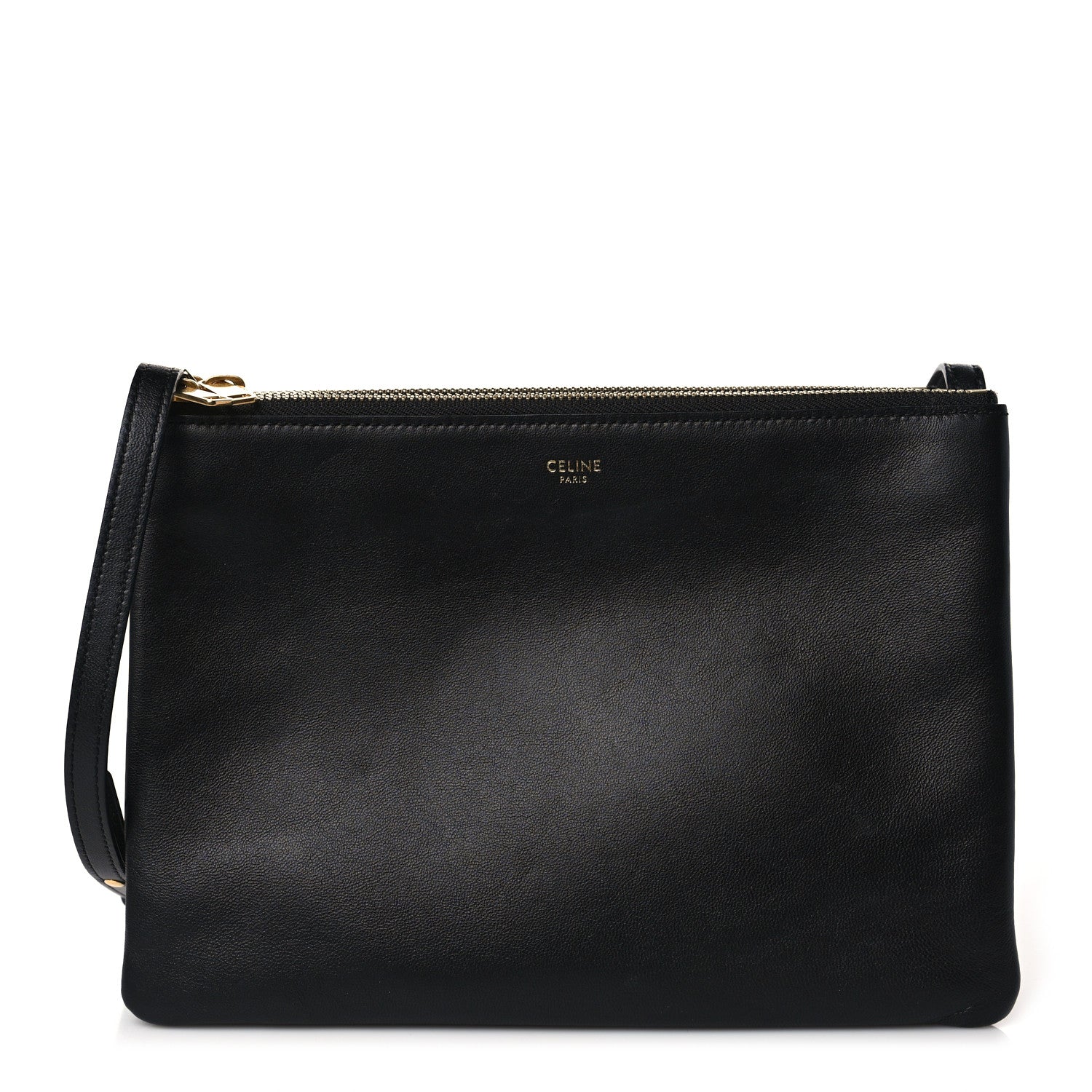 Celine Lambskin Large Trio Crossbody Bag Black 1 of 11