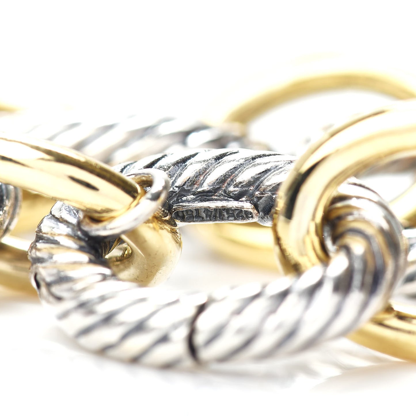 Sterling Silver 18K Yellow Gold 17mm Extra Large Oval Link Bracelet