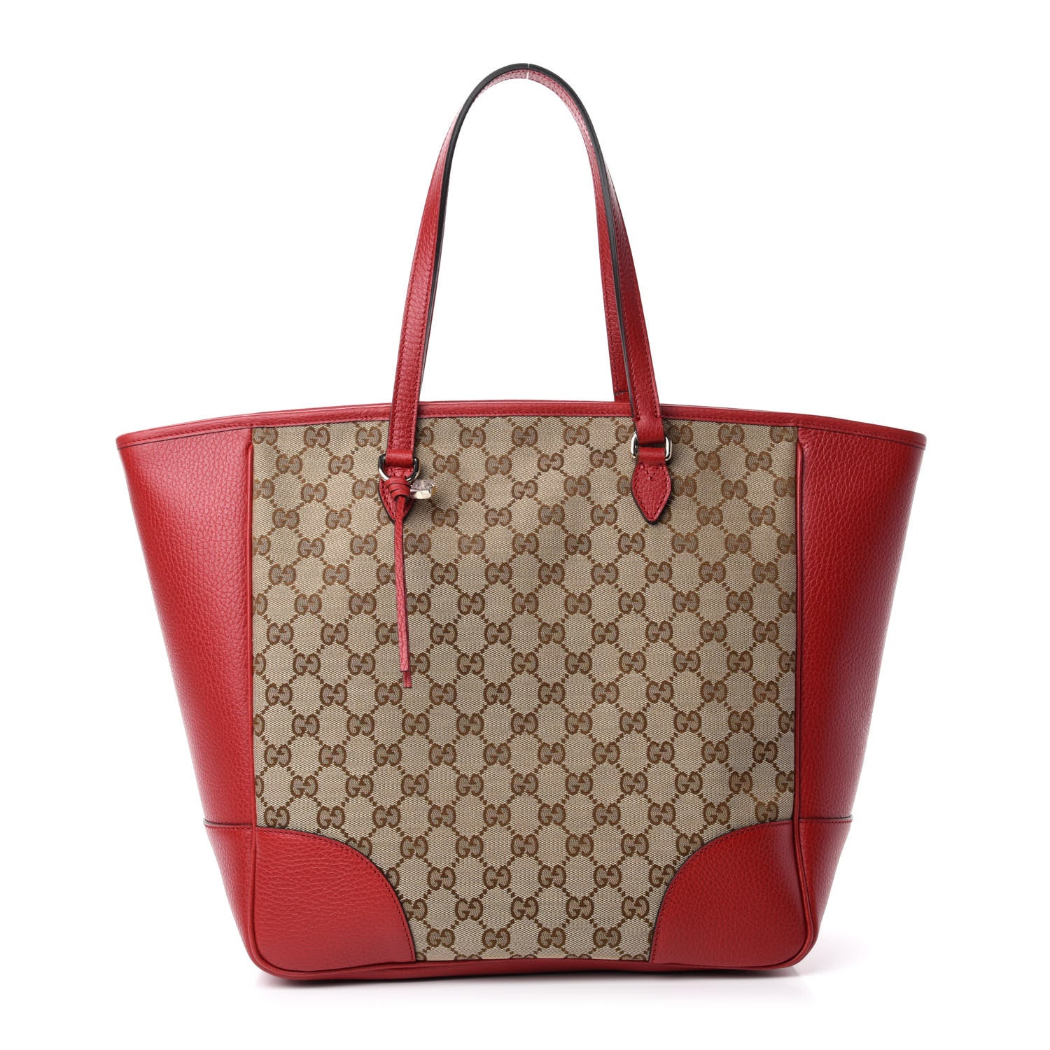 Gucci Monogram Bree Zippered Tote Beige Red 1 of 10
