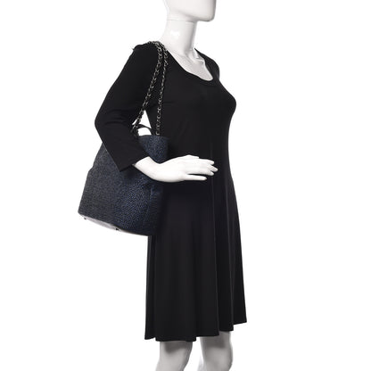 Chanel Woven Straw Tote Blue 3 of 11