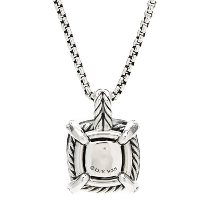 David Yurman Sterling Silver Diamond Green Orchid 14mm Chatelaine Pendant Necklace 4 of 4