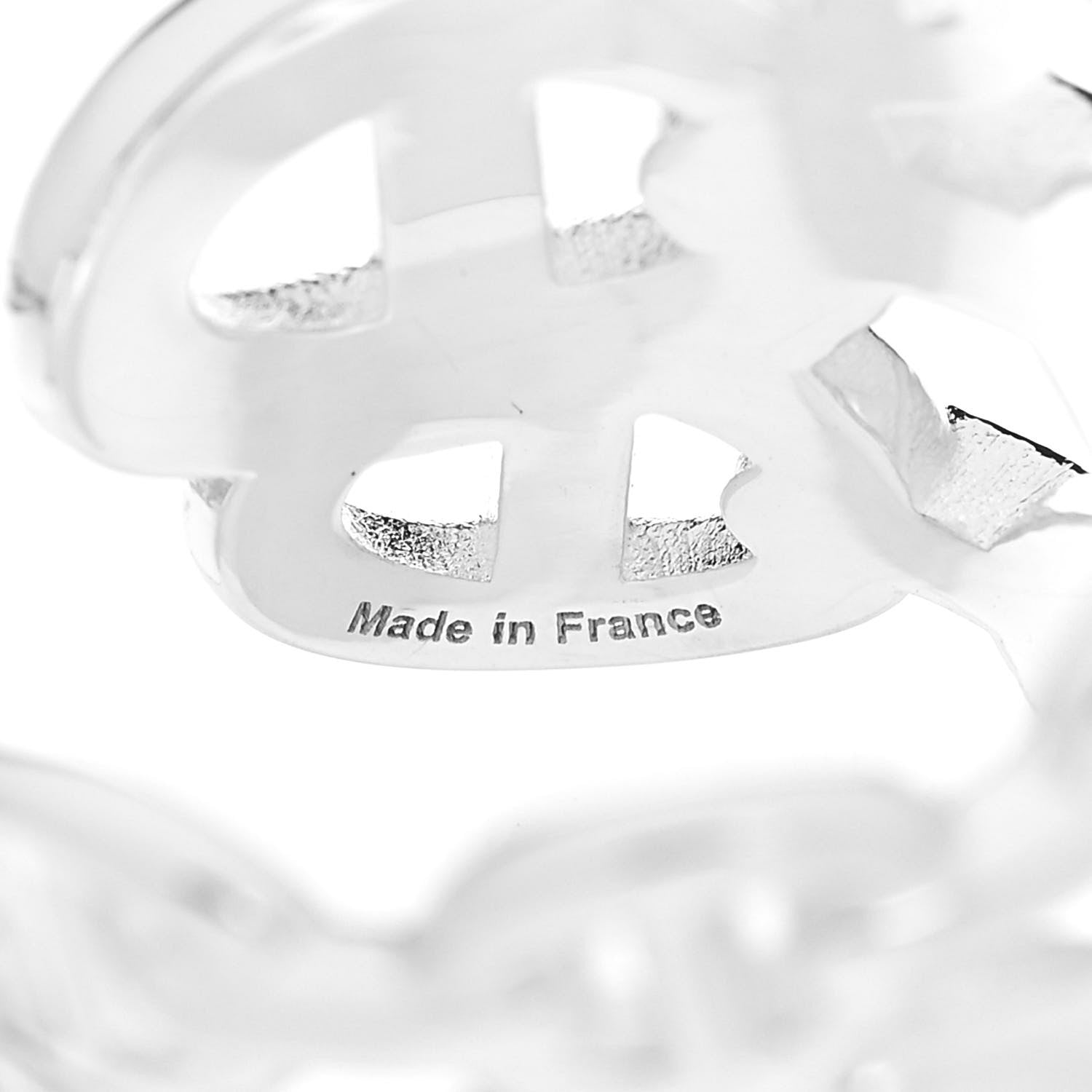 Hermes Sterling Silver GM Chaine d'Ancre Enchainee Band Ring 53 6.5 5 of 6