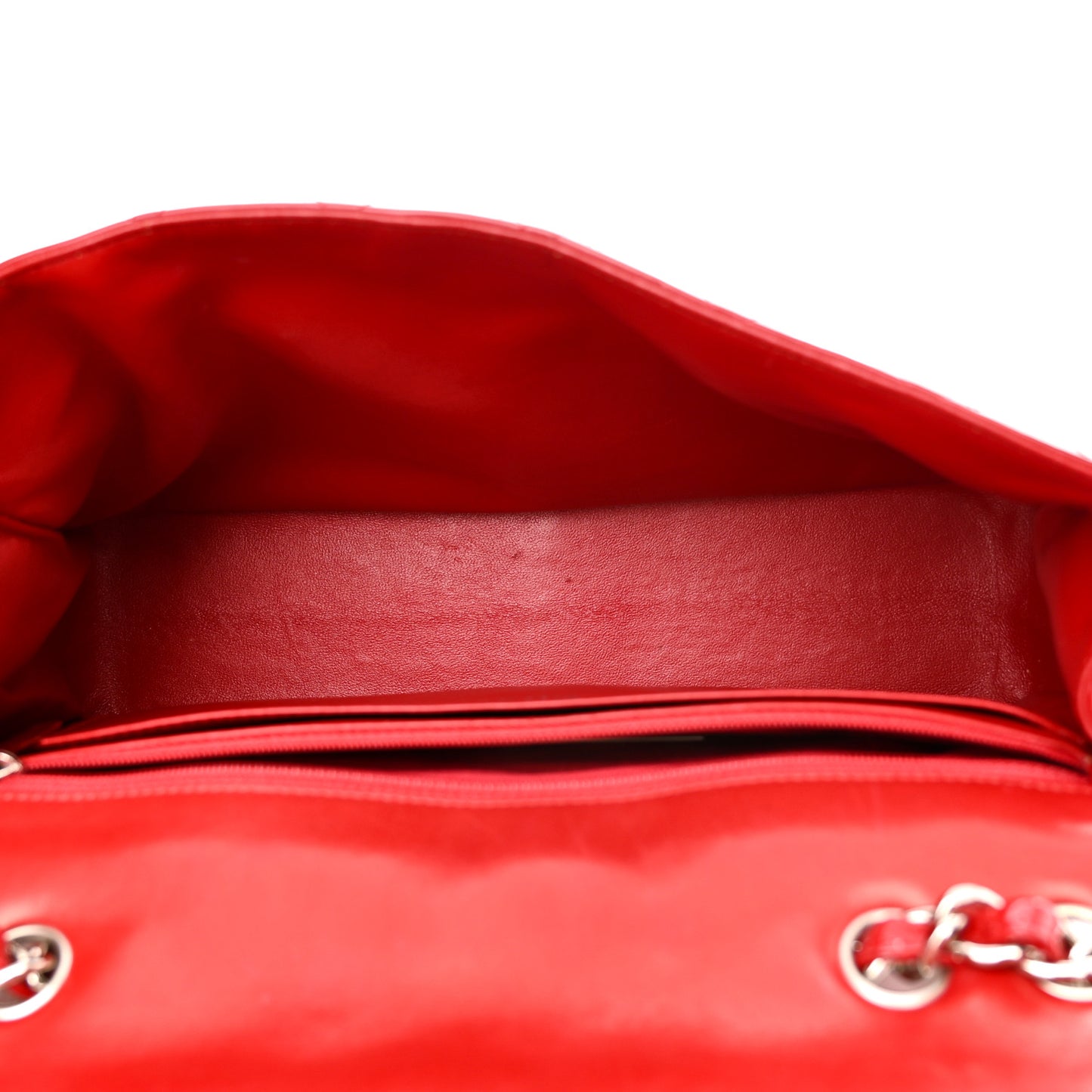 Patent Quilted Jumbo Single Flap Red