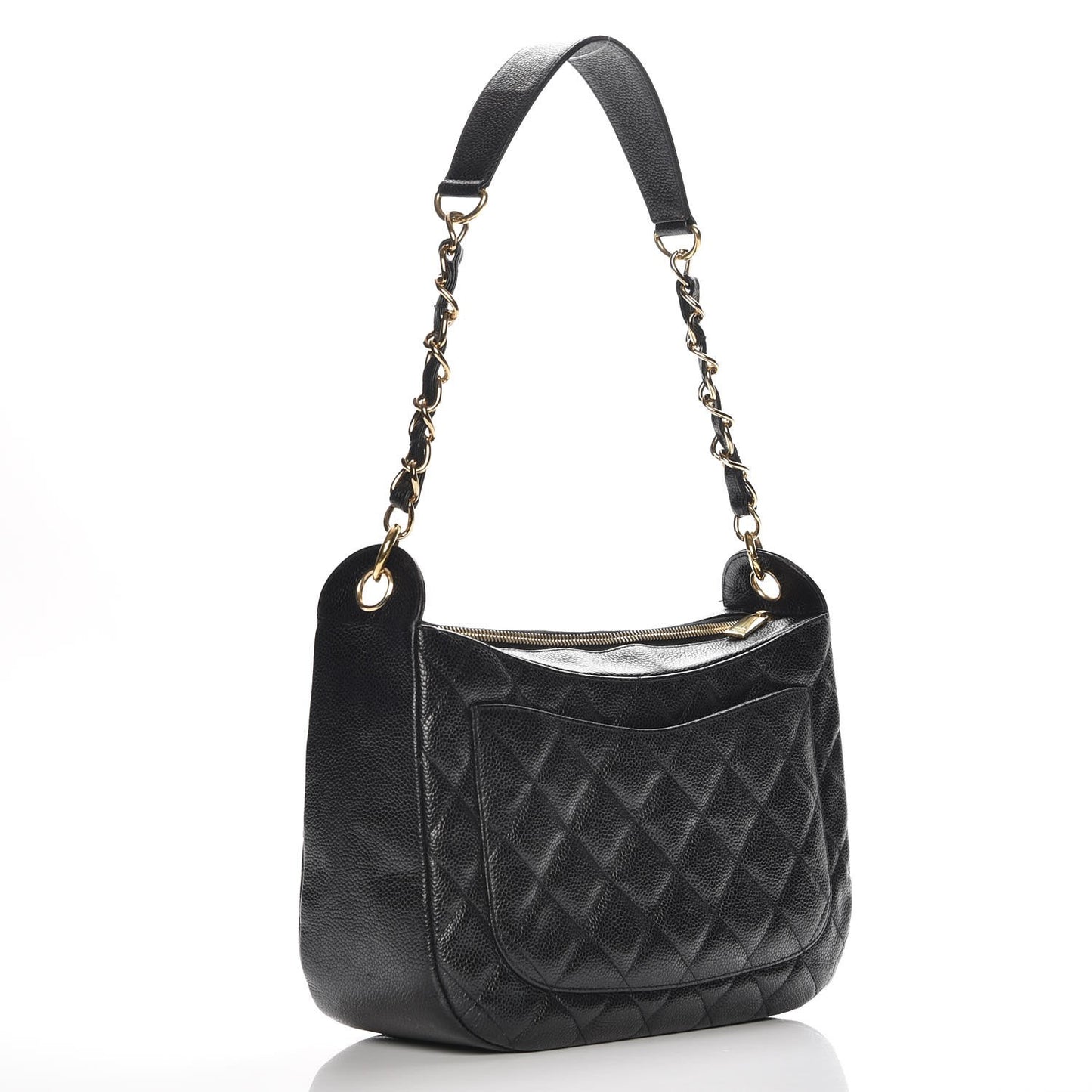 Caviar Quilted Hobo Black