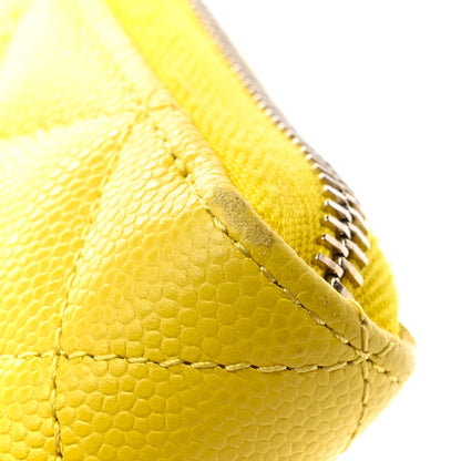 Chanel Caviar Quilted Large Gusset Zip Around Wallet Yellow 10 of 12