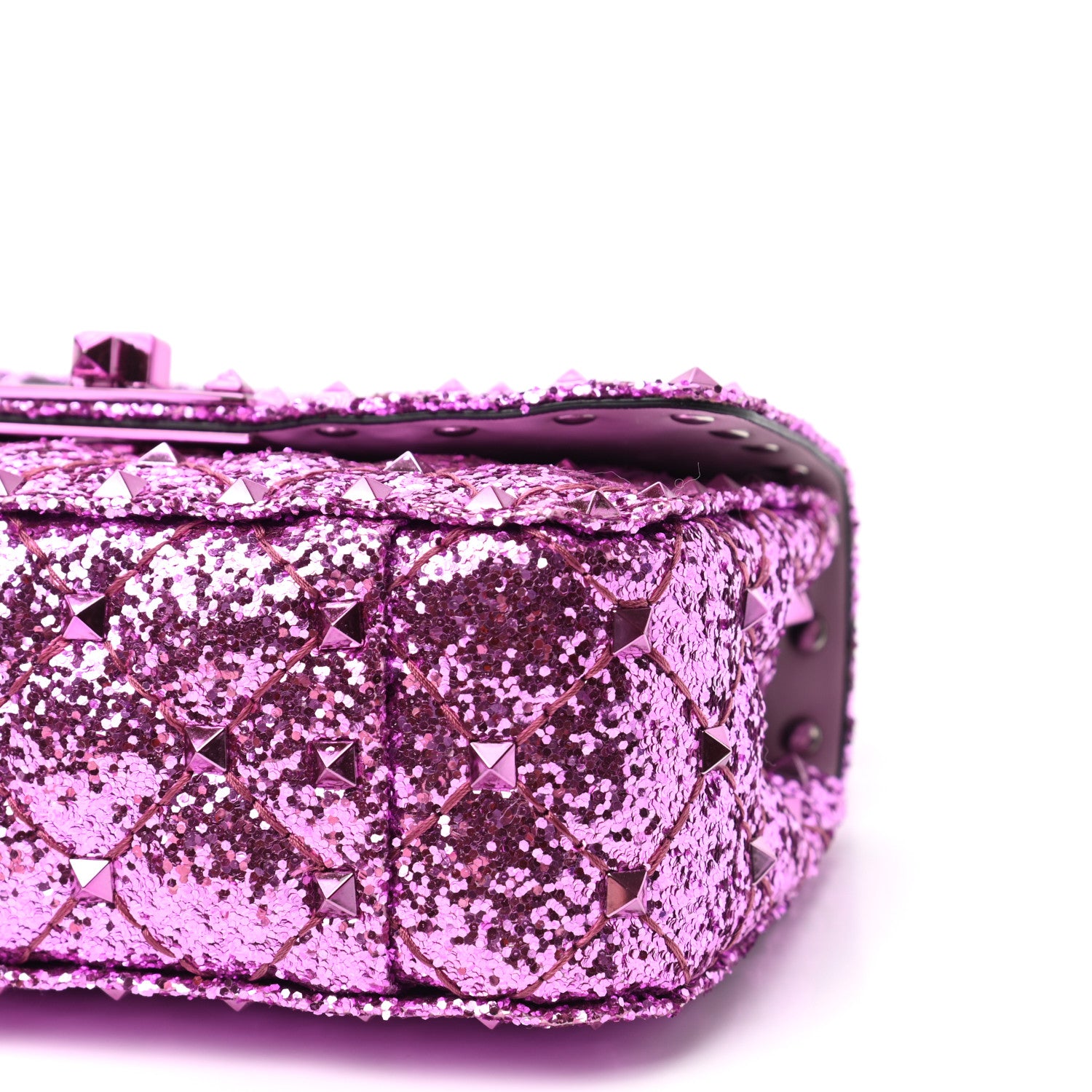 Valentino Garavani Glitter Mini Rockstud Spike Shoulder Bag Water Lilac 9 of 9