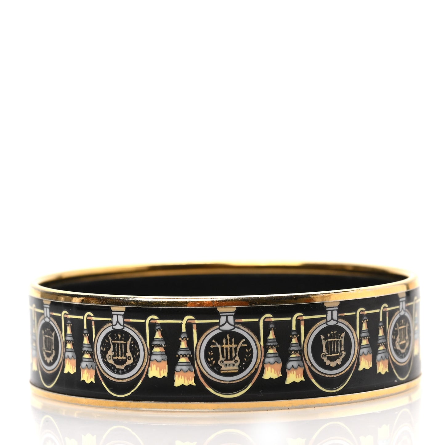 Enamel Printed Wide Bracelet 70 Black