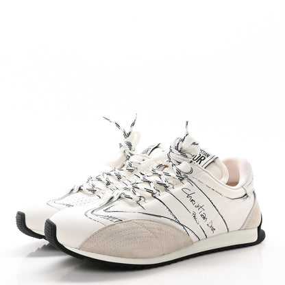 Christian Dior Calfskin Nylon Womens D-Sketch Sneakers 41 White 4 of 8