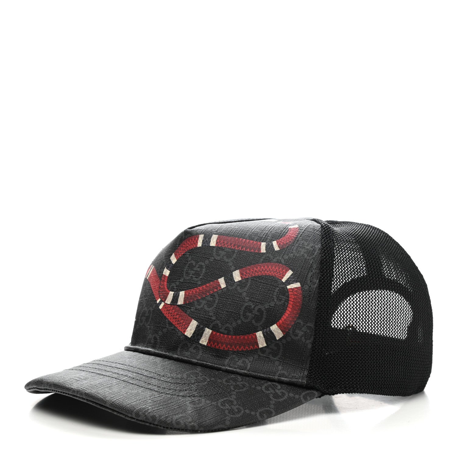 Gucci GG Supreme Monogram Kingsnake Print Baseball Hat L Black 1 of 9