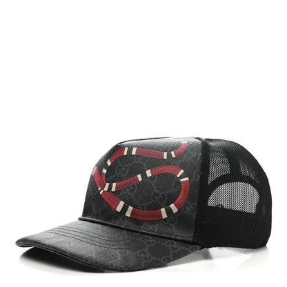 Gucci GG Supreme Monogram Kingsnake Print Baseball Hat L Black 1 of 9
