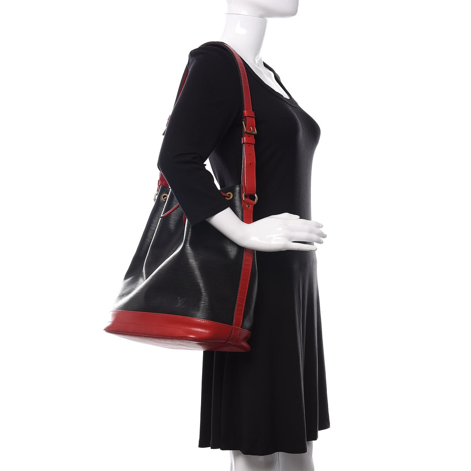 Louis Vuitton Epi Bi-Color Noe Castillan Red Black 2 of 15