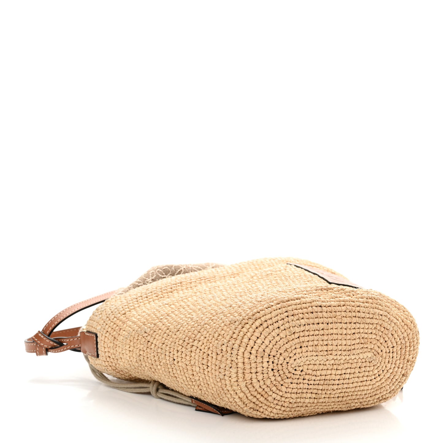 Calfskin Raffia Anagram Paulas Ibiza Pochette Bag Natural Tan