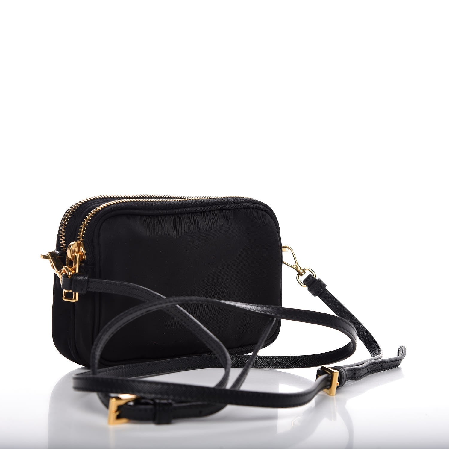 Prada Tessuto Nylon Convertible Crossbody Wristlet Black 4 of 8